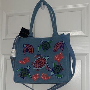 ❤️NWT!!!❤️RARE AND BEAUTIFUL Chic Embroidered Turtle Design Denim. Only One.